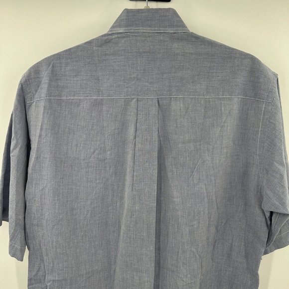 Bullock & Jones Blue 100% Cotton Short Sleeve Button Front Shirt Size Small - Picture 7 of 9